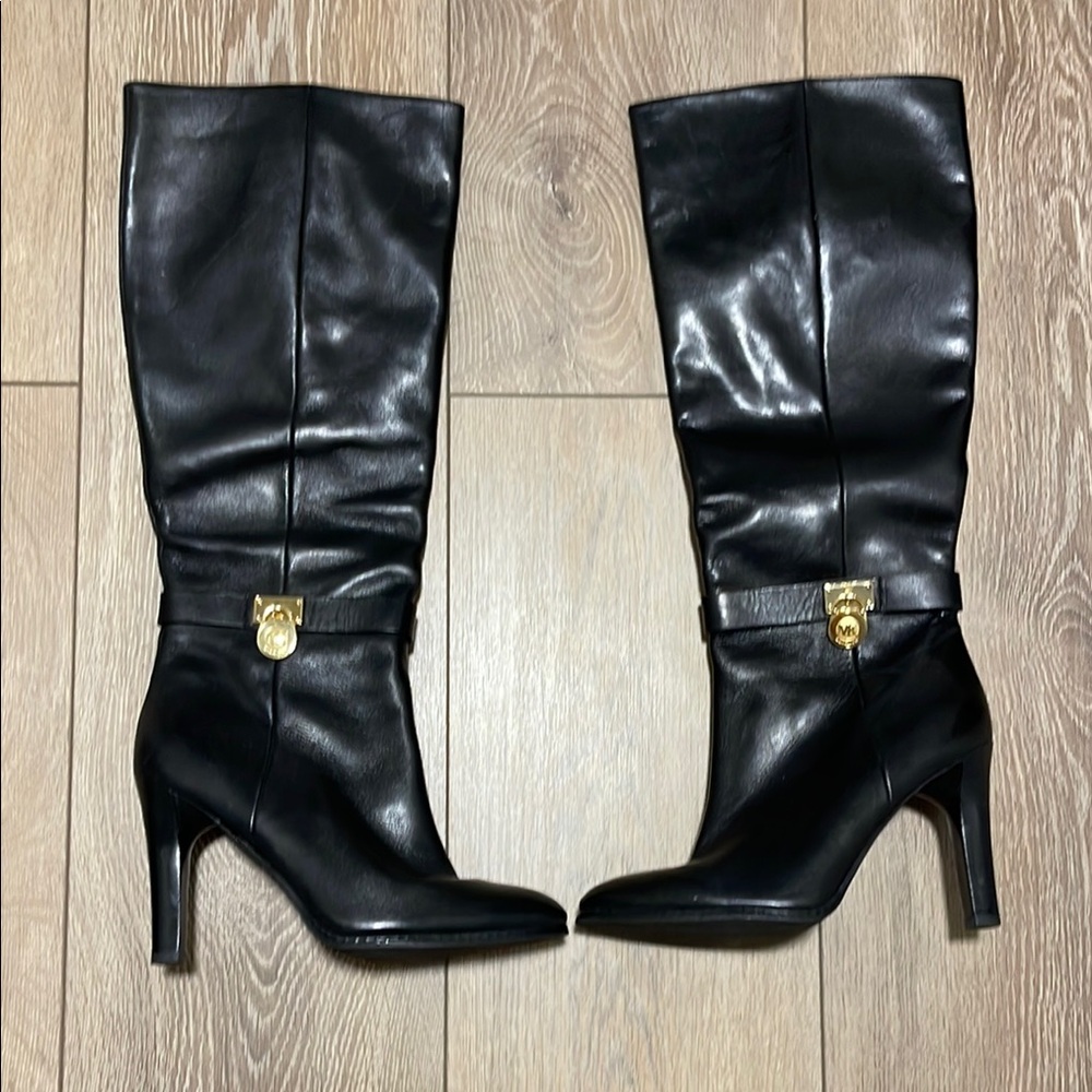 Michael Kors Black Tall Leather Boots